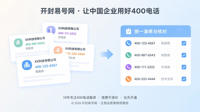 左图右文式内图，展示企业通信信息不一致与统一核对清单