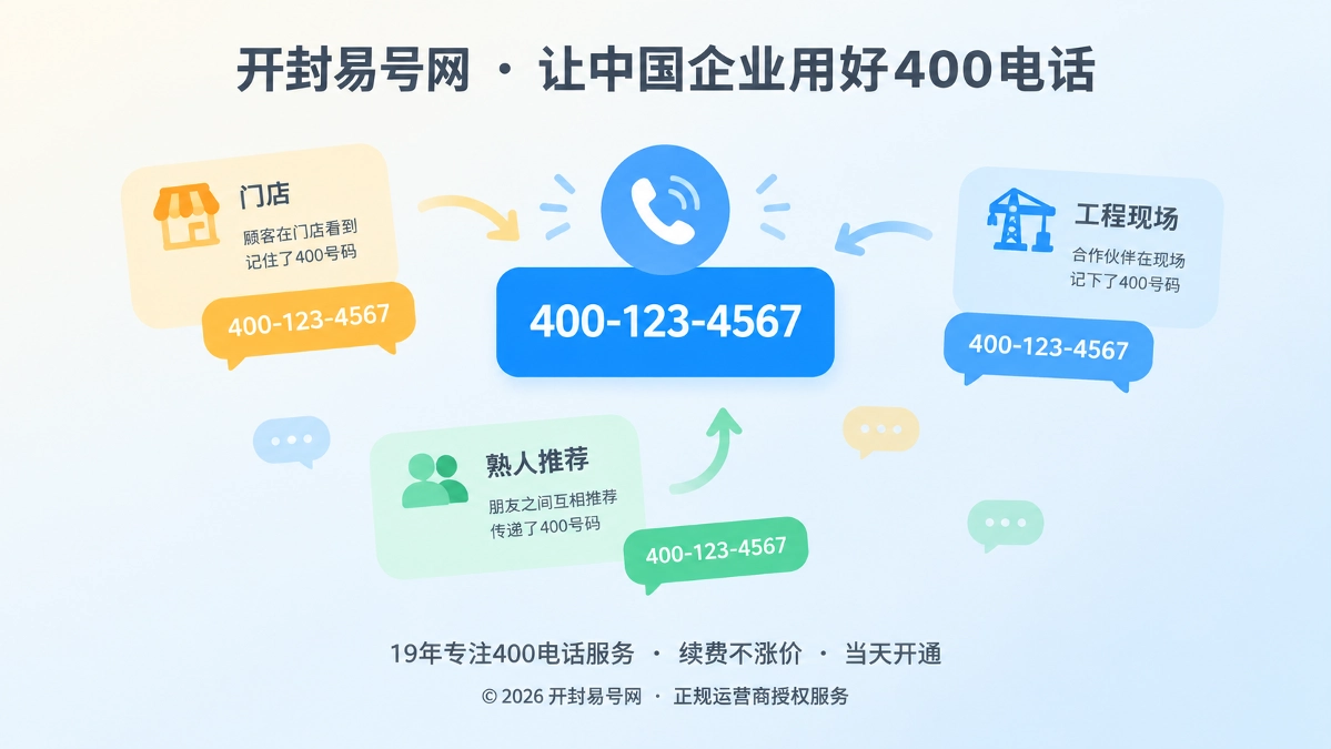 2026年开封企业400电话选号指南：把号码变成长期通信入口